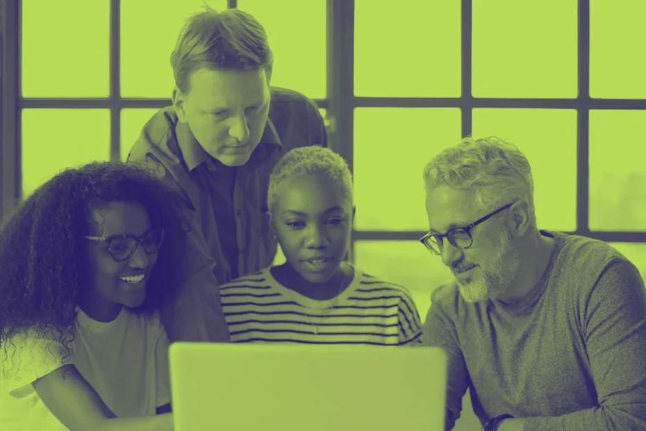 image representing coworkers thinking about assessment tools for leadership roles
