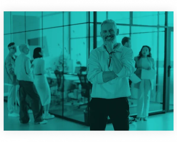 blue-overlay-people Person in office standing
