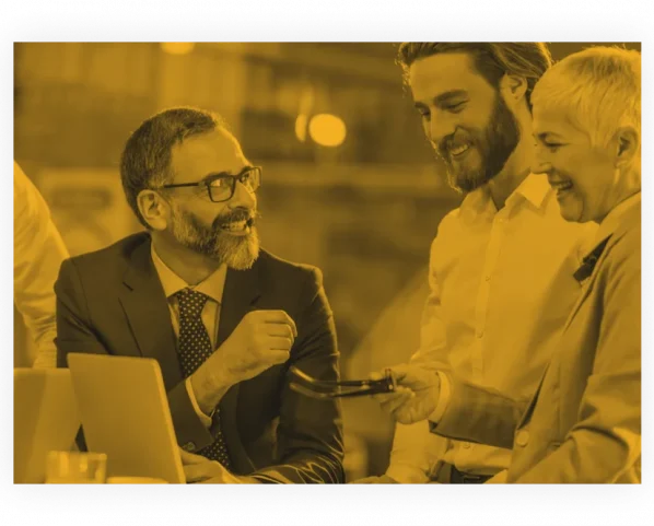 yellow-overlay-people business men having a conversation